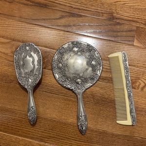 Antique Silver Vanity Set